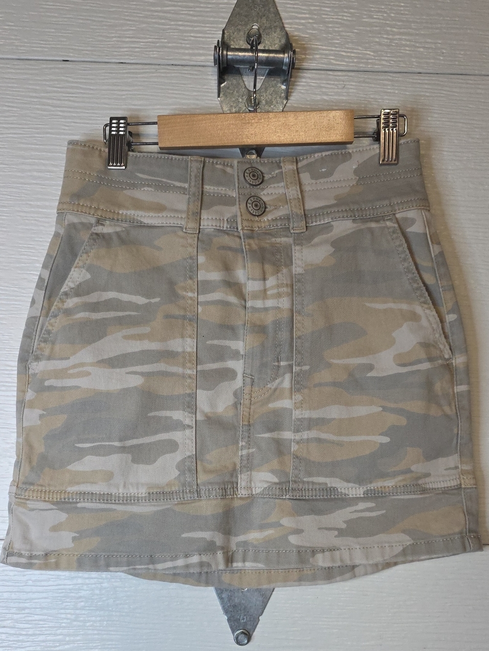 Express Neutral Camo Mini Skirt - Beige & Light Gray